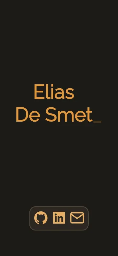 Mobiele weergave van de persoonlijke homepage met sociale links onder de titel